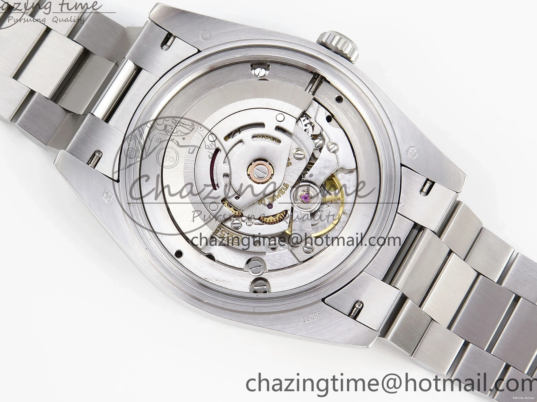 1224 DayDate 40 SS GSF Gain Weight White Roman Dial Diamonds Bezel on President Bracelet A Sustainable 1920